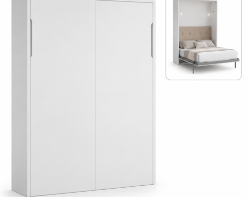 Lit escamotable lux avec tete de lit et led KAMAZZA